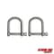 Extreme Max Extreme Max 3006.8231.2 BoatTector Stainless Steel Wide D Shackle - 3/8", 2-Pack 3006.8231.2 - alternate 1